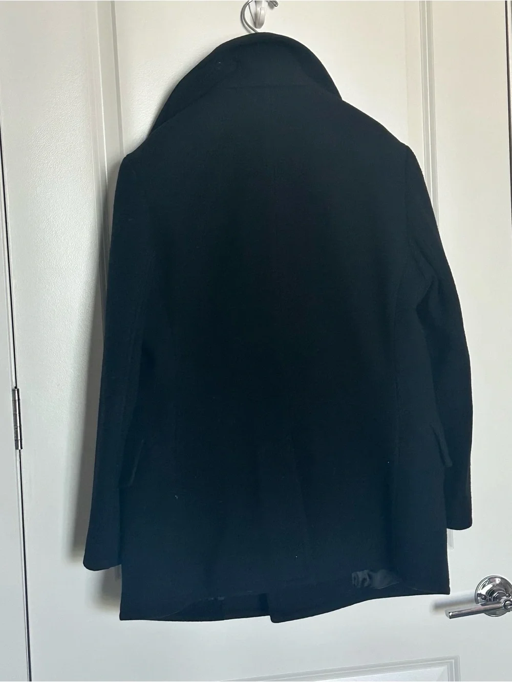 Polo by Ralph Lauren Men's Black Double-Breasted Peacoat Wool Coat - Size M